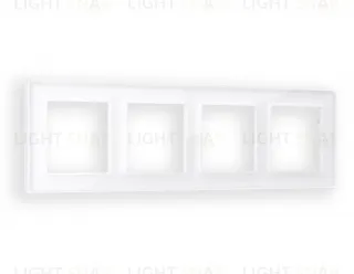 Рамка четверная Ambrella Volt Platos белое стекло натуральное AF380104 AF380104
