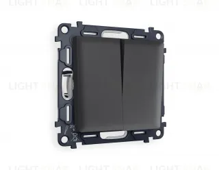 Выключатель двухклавишный Ambrella Volt Alfa 10A/250В графит VM115+AP9030 VM115 + AP9030