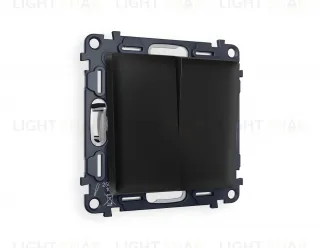 Выключатель двухклавишный Ambrella Volt Alfa 10A/250В черный матовый VM115+AP8030 VM115 + AP8030