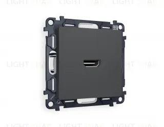 Розетка одинарная HDMI 2.0 40V/0,5A 5-18 Гбит/с Ambrella Volt Alfa, графит VM222+AP9140 VM222 + AP9140