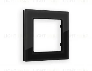 Рамка одинарная Ambrella Volt Platos черный стекло натуральное AF380801 AF380801