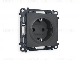 Розетка с заземлением Ambrella Volt Alfa 16A/250В, винтовой зажим, графит VM141+AP9060 VM141 + AP9060