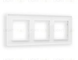 Рамка тройная Ambrella Volt Platos белое стекло натуральное AF380103 AF380103