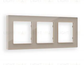 Рамка тройная Ambrella Volt Platos серо-бежевое стекло натуральное AF380603 AF380603