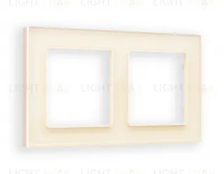 Рамка двойная Ambrella Volt Platos бежевое стекло натуральное AF380302 AF380302