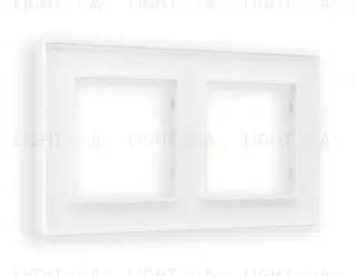 Рамка двойная Ambrella Volt Platos белое стекло натуральное AF380102 AF380102