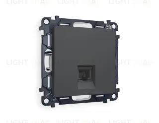 Розетка компьютерная одинарная Ambrella Volt Alfa 6 кат, RJ 45, UTP, графит VM188+AP9120 VM188 + AP9120