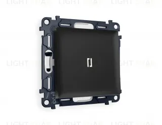 Переключатель одноклавишный (из 2-х мест) с подсветкой (нейтральный белый свет) Ambrella Volt Alfa 10A/250В черный матовый VM105+G25W+AP8020 VM105 + G25W + AP8020