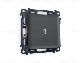 Переключатель одноклавишный (из 2-х мест) с подсветкой (мягкий теплый свет) Ambrella Volt Alfa 10A/250В графит VM105+G22Y+AP9020 VM105 + G22Y + AP9020