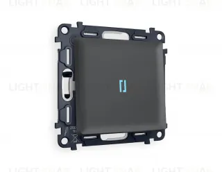 Выключатель одноклавишный с подсветкой (голубой свет) Ambrella Volt Alfa 10A/250В графит VM101+G17B+AP9020 VM101 + G17B + AP9020