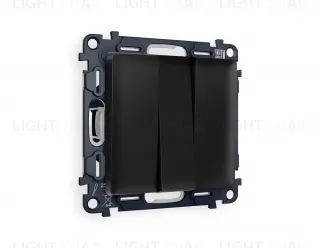 Выключатель трехклавишный Ambrella Volt Alfa 10A/250В черный матовый VM133+AP8050 VM133 + AP8050