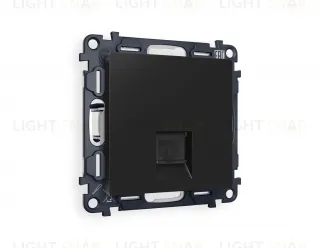 Розетка телефонная одинарная Ambrella Volt Alfa RJ 11, черный матовый VM190+AP8120 VM190 + AP8120