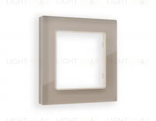 Рамка одинарная Ambrella Volt Platos серо-бежевое стекло натуральное AF380601 AF380601