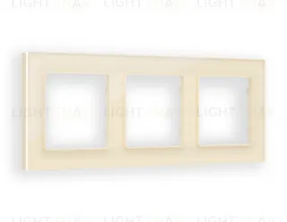 Рамка тройная Ambrella Volt Platos бежевое стекло натуральное AF380303 AF380303