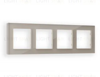 Рамка четверная Ambrella Volt Platos серо-бежевое стекло натуральное AF380604 AF380604
