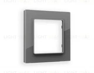 Рамка одинарная Ambrella Volt Platos антрацит серый стекло органик AF330651 AF330651