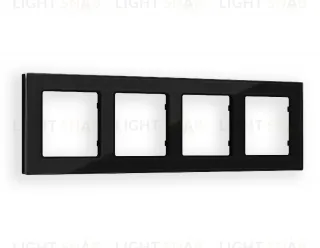 Рамка четверная Ambrella Volt Platos черный стекло натуральное AF380804 AF380804