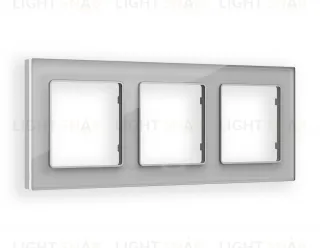 Рамка тройная Ambrella Volt Platos серебро стекло ограник AF330403 AF330403