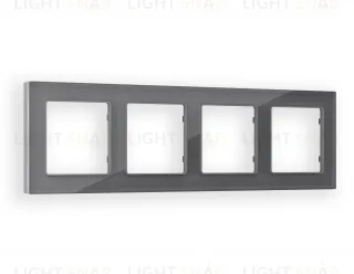Рамка четверная Ambrella Volt Platos антрацит серый стекло органик AF330654 AF330654
