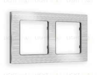 Рамка двойная Ambrella Volt Platos серебро металл шлифованный AF550102 AF550102