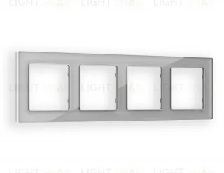 Рамка четверная Ambrella Volt Platos серебро стекло ограник AF330404 AF330404