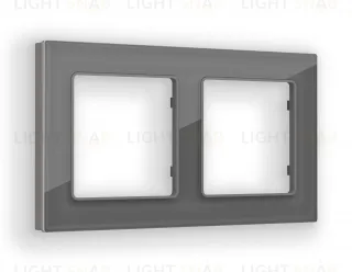 Рамка двойная Ambrella Volt Platos антрацит серый стекло органик AF330652 AF330652