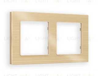 Рамка двойная Ambrella Volt Platos шампань металл шлифованный AF550302 AF550302