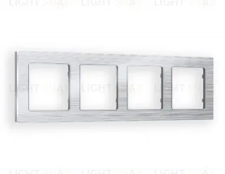 Рамка четверная Ambrella Volt Platos серебро металл шлифованный AF550104 AF550104