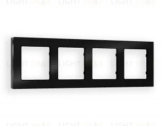 Рамка четверная Ambrella Volt Platos черный металл шлифованный AF550504 AF550504