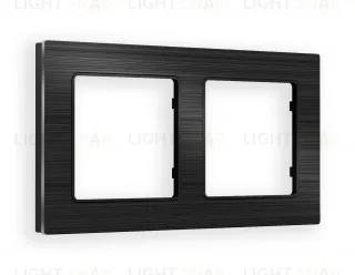 Рамка двойная Ambrella Volt Platos черный металл шлифованный AF550502 AF550502