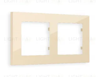 Рамка двойная Ambrella Volt Techno бежевый глянец AF220302 AF220302