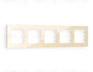 Рамка пятерная Ambrella Volt Techno бежевый глянец AF220305 AF220305