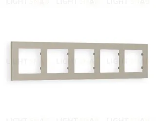Рамка пятерная Ambrella Volt Techno серо-бежевый матовый AF220365 AF220365