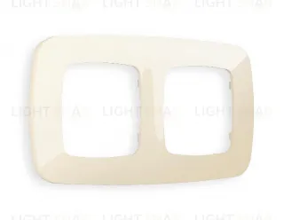 Рамка двойная Ambrella Volt Ecta бежевый глянец OF140302 OF140302