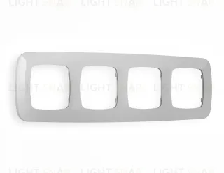 Рамка четверная Ambrella Volt Ecta серебро глянец OF140404 OF140404