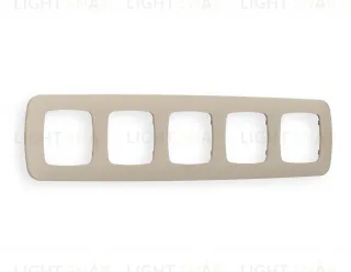 Рамка пятерная Ambrella Volt Ecta серо-бежевый матовый OF140365 OF140365