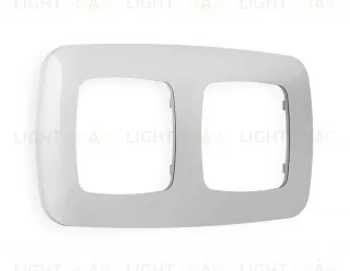 Рамка двойная Ambrella Volt Ecta серебро глянец OF140402 OF140402