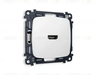 Розетка одинарная HDMI 2.0 40V/0,5A 5-18 Гбит/с Ambrella Volt Omega, белый матовый VM222+OP1340 VM222 + OP1340