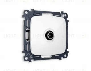 Розетка TV проходная Ambrella Volt Omega белый глянец VM211+OP1130 VM211 + OP1130