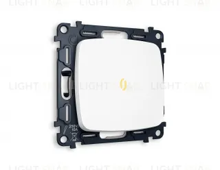 Переключатель одноклавишный (из 2-х мест) с подсветкой (мягкий теплый свет) Ambrella Volt Omega 10A/250В белый матовый VM105+G22Y+OP1220 VM105 + G22Y + OP1220