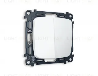 Выключатель двухклавишный Ambrella Volt Omega 10A/250В белый матовый VM115+OP1230 VM115 + OP1230