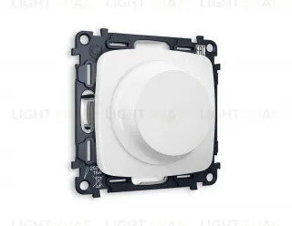 Светорегулятор поворотно-нажимной 5-300Вт Led, 25-600Вт лампы накал., Ambrella Volt Omega белый матовый VM136+OP1255 VM136 + OP1255