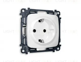 Розетка с заземлением Ambrella Volt Omega 16A/250В, винтовой зажим, белый глянец VM141+OP1060 VM141 + OP1060