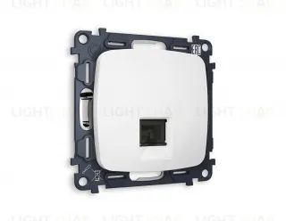 Розетка компьютерная одинарная Ambrella Volt Omega 6 кат, RJ 45, UTP, белый матовый VM188+OP1320 VM188 + OP1320