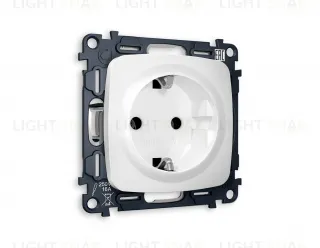 Розетка с заземлением Ambrella Volt Omega 16A/250В, винтовой зажим, белый матовый VM141+OP1260 VM141 + OP1260