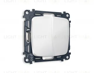 Выключатель двухклавишный Ambrella Volt Omega 10A/250В белый глянец VM115+OP1030 VM115 + OP1030