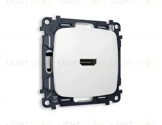 Розетка одинарная HDMI 2.0 40V/0,5A 5-18 Гбит/с Ambrella Volt Omega, белый глянец VM222+OP1140 VM222 + OP1140