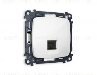 Розетка телефонная одинарная Ambrella Volt Omega RJ 11, белый глянец VM190+OP1120 VM190 + OP1120