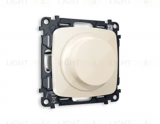 Светорегулятор поворотно-нажимной 5-300Вт Led, 25-600Вт лампы накал., Ambrella Volt Omega бежевый глянец VM136+OP3055 VM136 + OP3055