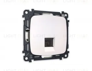 Розетка компьютерная одинарная Ambrella Volt Omega 6 кат, RJ 45, UTP, жемчуг VM188+OP2120 VM188 + OP2120